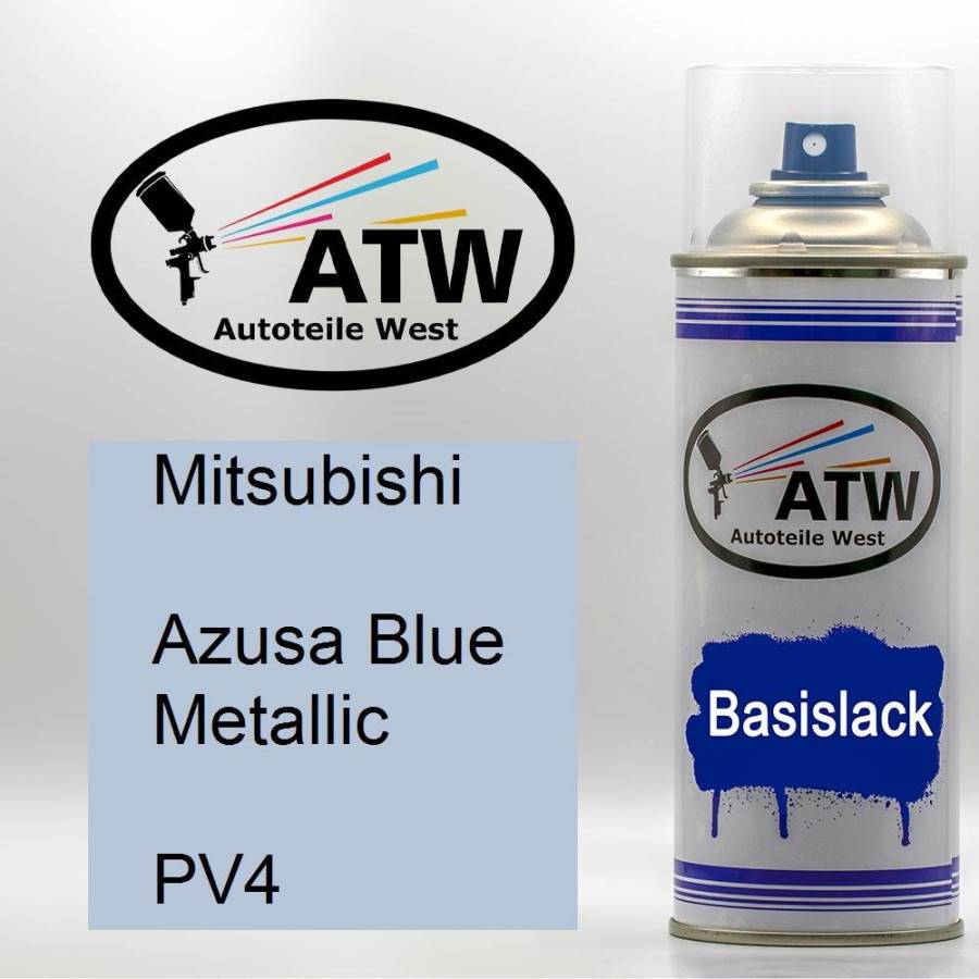 Mitsubishi, Azusa Blue Metallic, PV4: 400ml Sprühdose, von ATW Autoteile West.